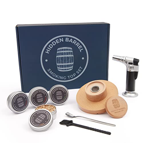 Cocktail Smoker Kit with Torch and Wood Chips for Bourbon, Whiskey and Cocktail - Great Gifts for Men/Father/Whiskey Lovers (No Butane)