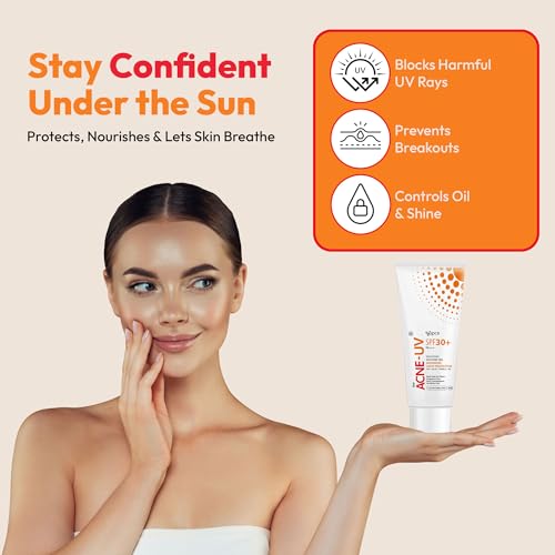 New Acne-UV Gel Sunscreen SPF 30 PA+++ | Sunscreen for Oily Skin Women & Men | Non-Comedogenic Sunscreen | Silicone Gel | Visible Light Protection | Water Resistant | Suitable for All Skin Types