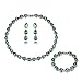 GULICX Tropfen elegant Smaragd Farbe Schmuckset Grün Zirkonia Armband Ohrhänger und Halskette