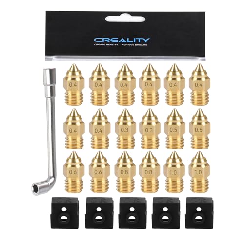 Creality Ender 3 �l�I�m�Y���L�b�g�A�G���_�[3 V2 Neo�p�AEnder 3 Max Neo�ACR-6 SE�ACR-10 Smart�A5pcs�V���R���\�b�N�X�A8pcs 0.4mm�m�Y���A2�� 0.3/0.5/0.6/0.8/1.0mm�m