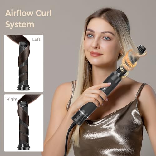 Image of Hair Dryer Brush 7 in ONE, Detachable Fast Drying, Volumizing, Curling, Straightening, Ionic Hair Dryer with Diffuser, Powerful Blow Dryer Brush with Auto- Wrap Curler, Hair Styling Tools 100-120V