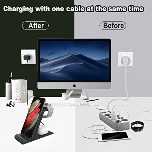 Upgraded Wireless Charging Station Compatible For Samsung Wireless Charger Magnet Galaxy Watch 5 Pro/4/3 Active 2/1 Galaxy S23/22/S21/S20/S10/E/Note 20/10/9/Z Flip 4/3 Fold 4/3 Galaxy Buds2 Pro/Live #TOP5