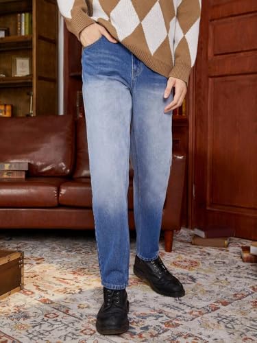 Image of KOTTY Men's Solid Blue Yonder Button Regular Fit Jeans