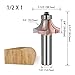 Hardware Milling Cutter 1/2 Inch And 12 Mm Shank Industrial Grade Round Corner Wood Milling Cutter Trimming Cutter Trimming Cutter 4-tooth Wood Milling Cutter Bit (Cutting Edge Length : 1I2X1)