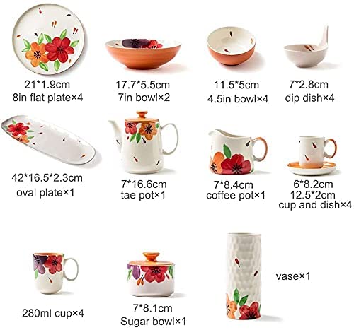 Servizio da tavola, per la casa o ristorante speciale, set da 27 pezzi, set da tavola in ceramica, set da tavola con… - immagine 6