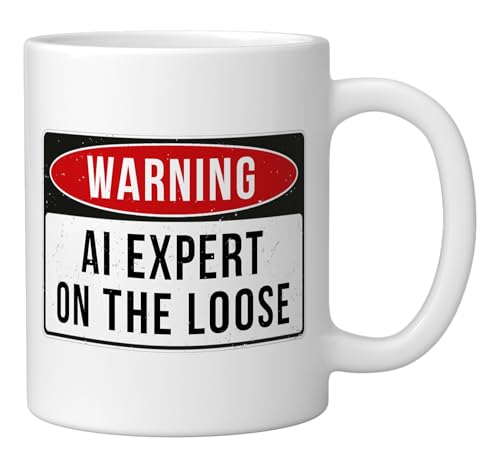 Taza de cerámica blanca con texto divertido AI Expert miniatura 2