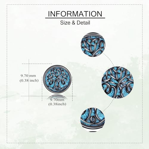 Turquoise Viking Earrings S925 Sterling Silver Viking Stud Earrings Jewelry Gifts For Men Women3