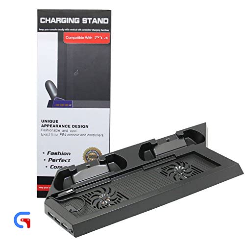 GET in The Game Multifunctional Cooling Stand with Dual Controller Charging Station and with Led Indicator Compatible with PS4 Vertical Stand with Cooling Fan Compatible with PS4 - Black (B09Q8T773S) Amazon Price History, Amazon Price Tracker