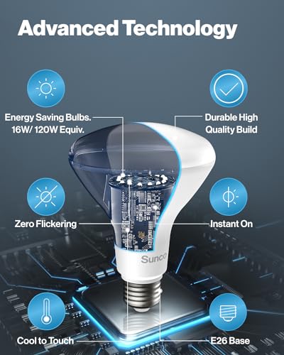 Sunco Lighting Br30 Led Bulbs 1600 Lumens, Indoor Flood Lights 16W Equivalent 100W 5000K Daylight thumb #5