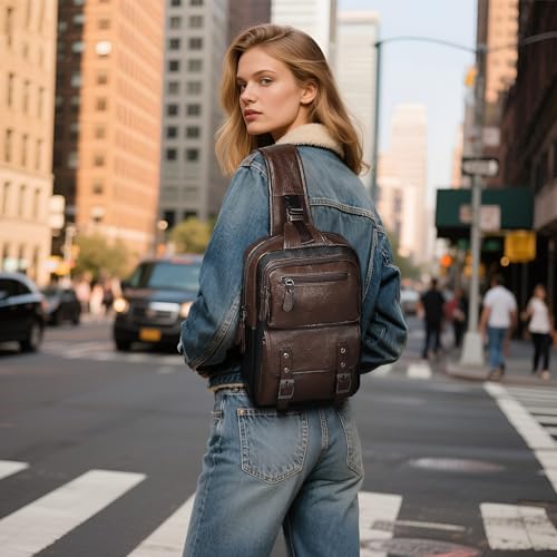 Image of Convertible Sling Bag Crossbody Backpack, Bags with Headphone Jack Shoulder Bag