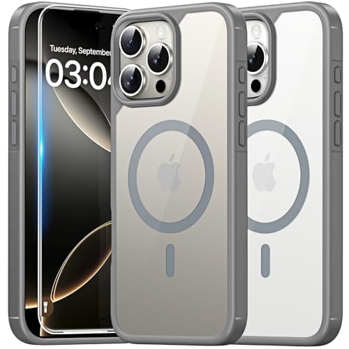 TAURI Coque Magnétique pour iPhone 16 Pro Max,Gris