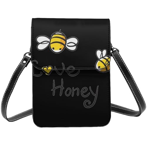 Sac à bandoulière pour téléphone portable en cuir petit sac filles noir