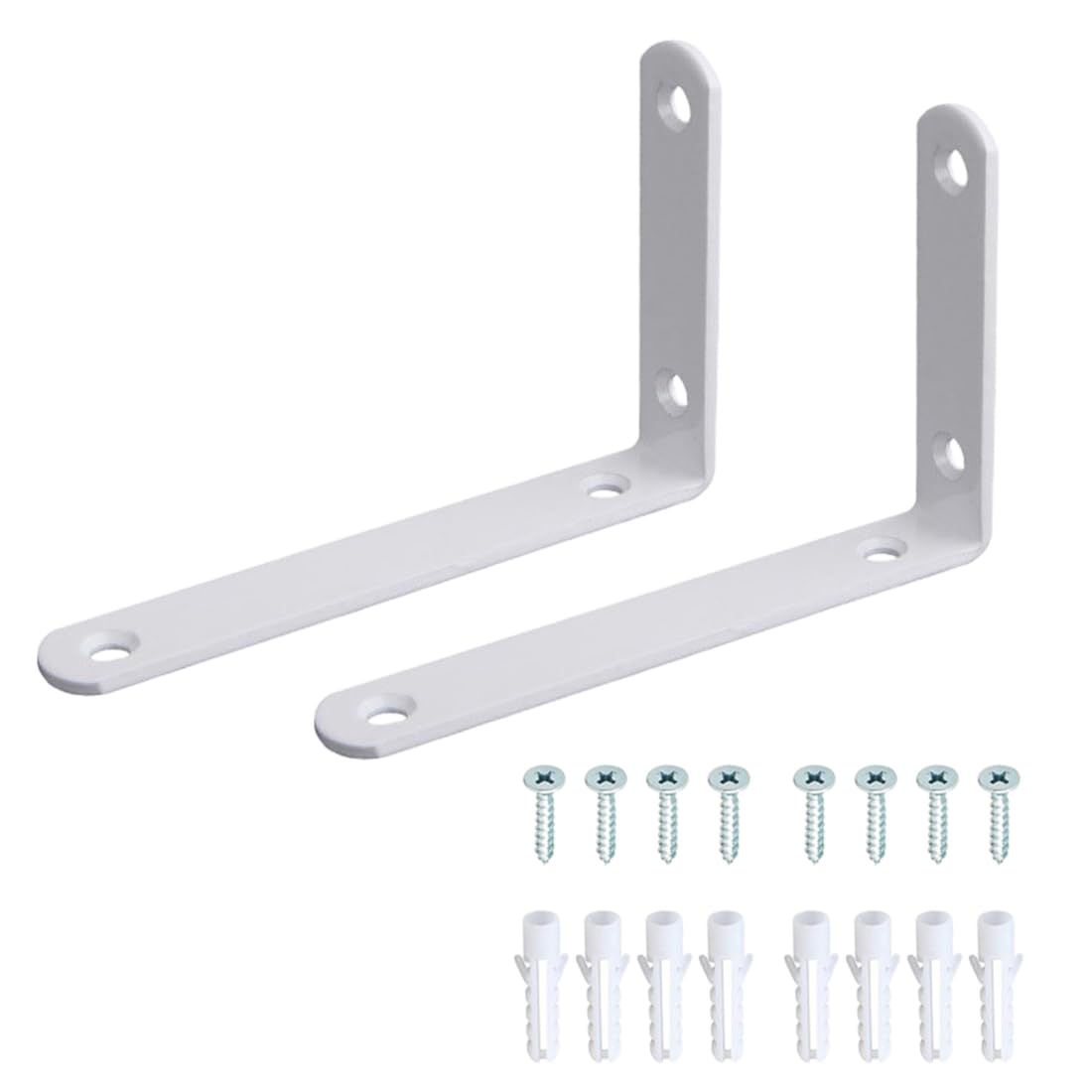 JSKWIKE 2 Pcs Escuadras para Estanterias Escuadras Metalicas Blanco Soporte Estanteria Pared Acero Inoxidable Soporte de Esquina 90 Grados 293x165mm, EJ5230W-2P
