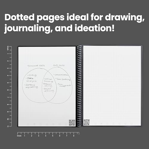 Image of Rocketbook Smart Reusable Notebook - Dotted Grid Eco-Friendly Notebook with 1 Pilot Frixion Pen & 1 Microfiber Cloth Included - Deep Space Gray Cover, Executive Size (6 inch x 8 inch)