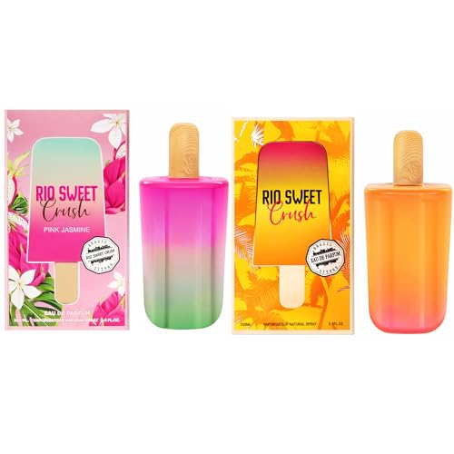 META-BOSEM Womens Perfume Gift Set EDP 2 Pack (3.4 oz / 100 mL each) Rio Sweet Pink Jasmine Rio Sweet Crush Pink Glam & Modern Floral for parties & photos & everyday Long-Lasting Gift Ready