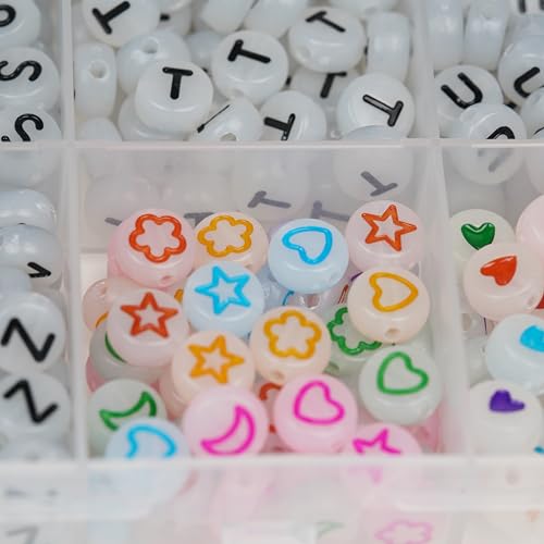 Image of Glow in the Dark Acrylic Letter Beads, 4x7mm