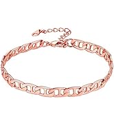 U7 Damen Herren Klassische Fußkette Armband Edelstahl/Gold/Platin plattiert Ankerkette/Panzerkett...