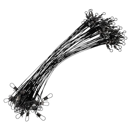 Gogogmee Sturdy Fishing Leaders Flexible Steel Wire with Swivels for Rigging Tackle Fishing Line for Reliable Performance