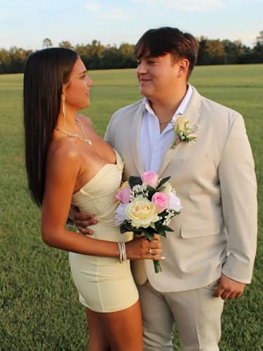 Satin Homecoming Dresses for Teens 2025 Strapless Tight Cut Out Short Cocktail Party Dresses4