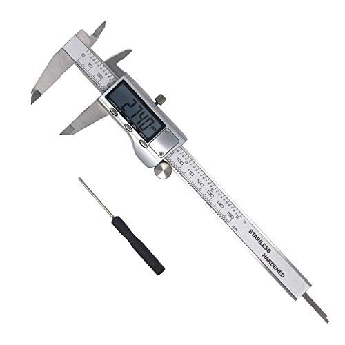 Pie de Rey Digital Vernier Caliper 6 Pulgadas 150 mm Acero Inoxidable Calibrador electrónico Micrómetro Micrómetro Herramientas de medición (Color : Silver Without Box)