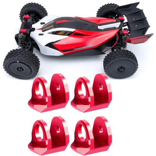 BRKRC 4Pcs Aluminum Alloy Front & Rear Shock Cap Protector for Arrma 1:14 Typhon GROM 1:16 Mojave GROM 1:18 Granite GROM RC Car Upgrades Parts (Rose...