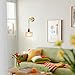 Wall Light Walnut Wood Wall Sconce Retro Indoor Mounted Light Glass Lamp Shade Wooden Lighting Fixture Bedroom Bedside Brass Lamps with Hanging(Animal Horse)