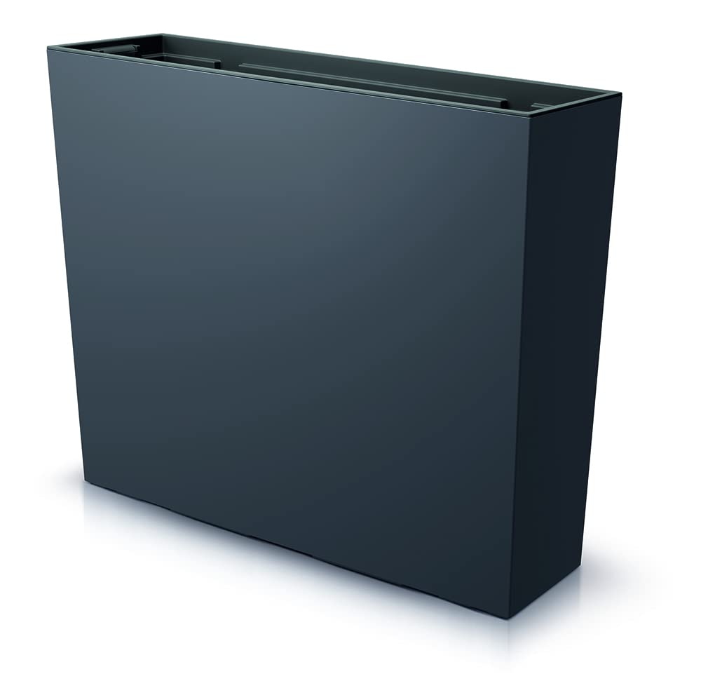 Tymar Blumenkasten Blumenkübel hoch Pflanzkasten Outdoor Blumentopf sichtschutz länglich pflanzgefäße für draussen rechteckig (Anthrazit; 77x23x69cm)