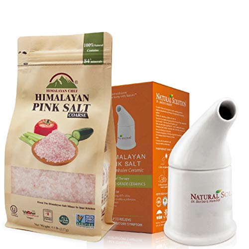 WBM LLC Natural Himalayan Pink Salt With Ceramic Salt Inhaler 1.7 Lb