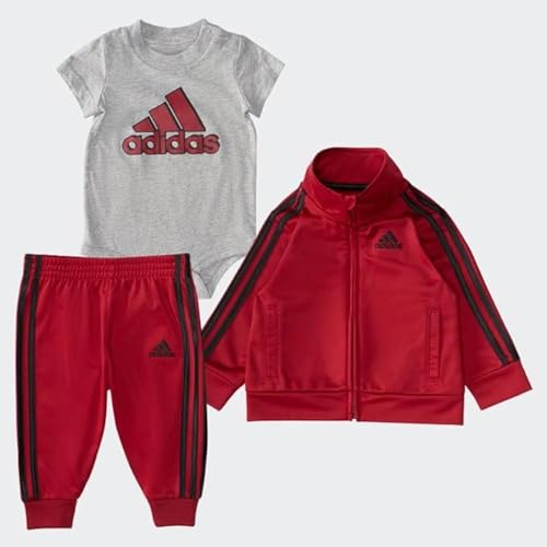 adidas Three-Piece Bodyshirt Tricot Set Kids', Red, Size 9MO3