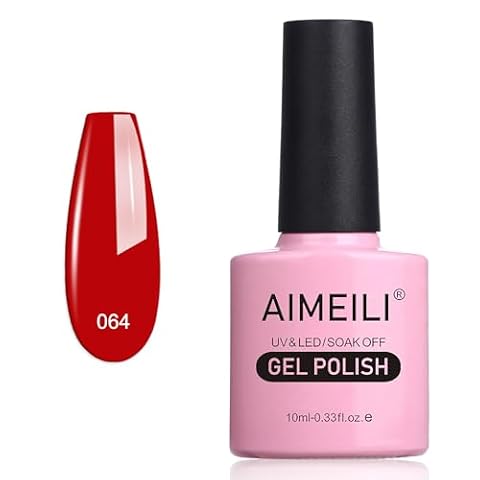 AIMEILI Soak Off UV LED Lakier do Paznokci Półtrwały Żel Czerwony - Pillar Box Red (064) 10ml