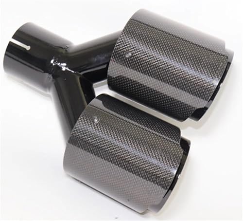 Embouts d'échappement style Y en carbone brillant double sortie inox pour voiture