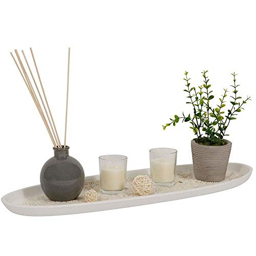 PLATEAU DECORATIF JARDIN ZEN 14 PIECES DIFFUSEUR PARFUM PLANTE SABLE BOUGIE