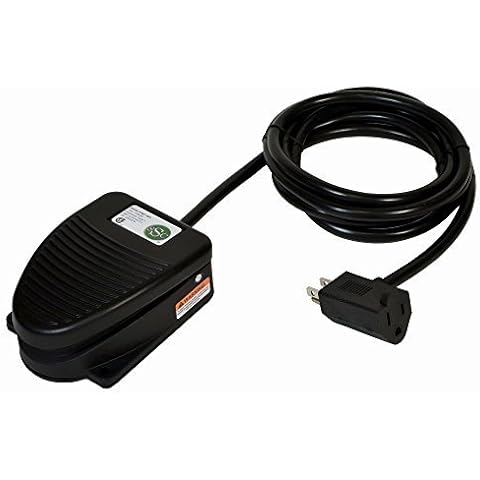 SSC Controls F300-1501 Foot Switch, Maintained Action (Push On/Push Off), 8-ft Cable with Piggyback Plug (3-Pronged), Die-Cast, Electrical, Single Pedal, Made in USA Cover