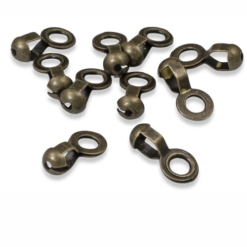 10 Antique Brown #6 Ball Chain Fan Pull Loop Connectors, Ceiling Fan Pull Chain Connector Link, “A” Couplings for DIY Fan Replacement Pulls