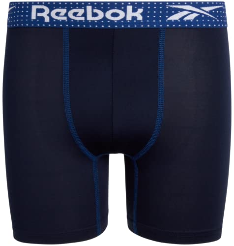 Reebok Boys? Underwear ? Performance Boxer Briefs (8 Pack), Size Small, Blue Print/Grey/Navy