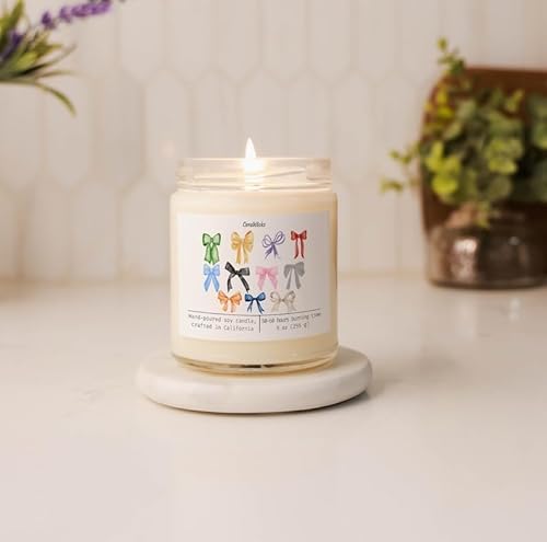 All Eras Coquette Bow Candle - Stylish 9oz Soy Candle for Home Decor, Perfect Gift for Birthdays and Holidays