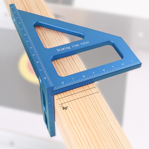 KETIPED 6" Imperial 3D Multi-Angle Measuring Ruler,45/90 Degree Aluminum Alloy Woodworking Square Protractor,Drawing Line,Miter Triangle Ruler High Precision Layout Measuring Tool for Woodworking by KETIPED - Image 6