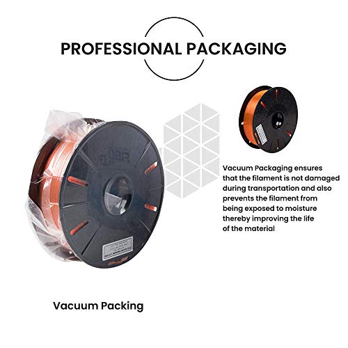 Image of Tesseract Premium PLA + 1.75mm 3D Printing Filament | Dimensional Accuracy + /- 0.03mm | Compatible with Most FDM Printers | 1 KG 3D Printer Filament - PLA Glass Orange (Quantity 1)