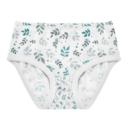 Leaves Teal Gray Toddler Girls's Underwear 2T 202c1447