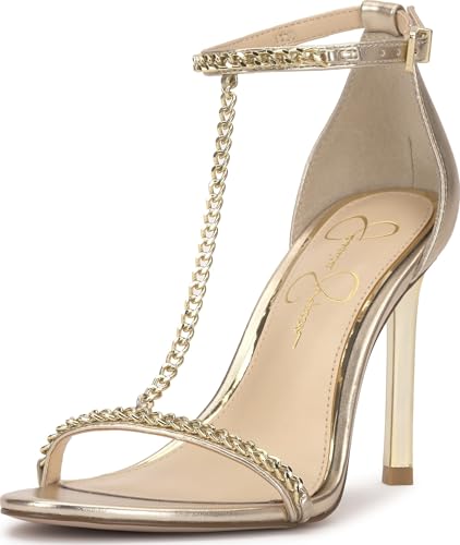 Image of Jessica Simpson Women's Qiven T-Strap High Heel Sandal with Chain Detail