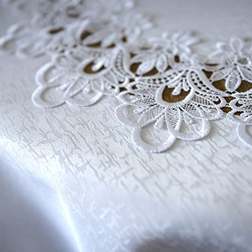 ARTABLE Lace Small Table Cloth Fall Christmas Macrame Tablecloth Table Topper for Thanksgiving Outdoor Farmhouse Rustic Kitchen Party Birthday Picnic (White, 39" (Round)) by ARTABLE - Image 6