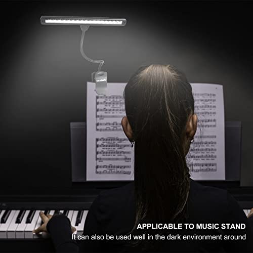 Vshinic Music Stand Light,Clip On Piano Lights 18 Led Orchestra Light Book Lamp Musician Lamp,Fully Adjustable No Flicker For Piano,Book Reading, Dj, Craft Work (Powered By Aa Batteries, Ac Adapter) #TOP2