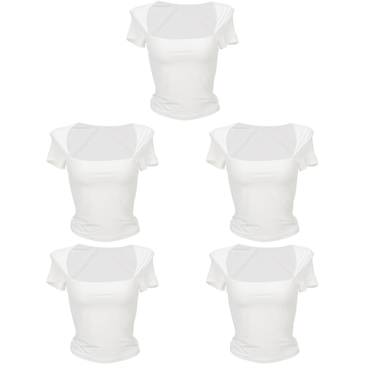 Damskie Topy Krótki T-Shirt Podkoszulek Dla Koszula Dla Damy Damska Koszula Damska Góra Krótkie Damskie Koszule Jednolity Kolor Kwadratowy T-Shirt Koszula Damska Podkoszulek