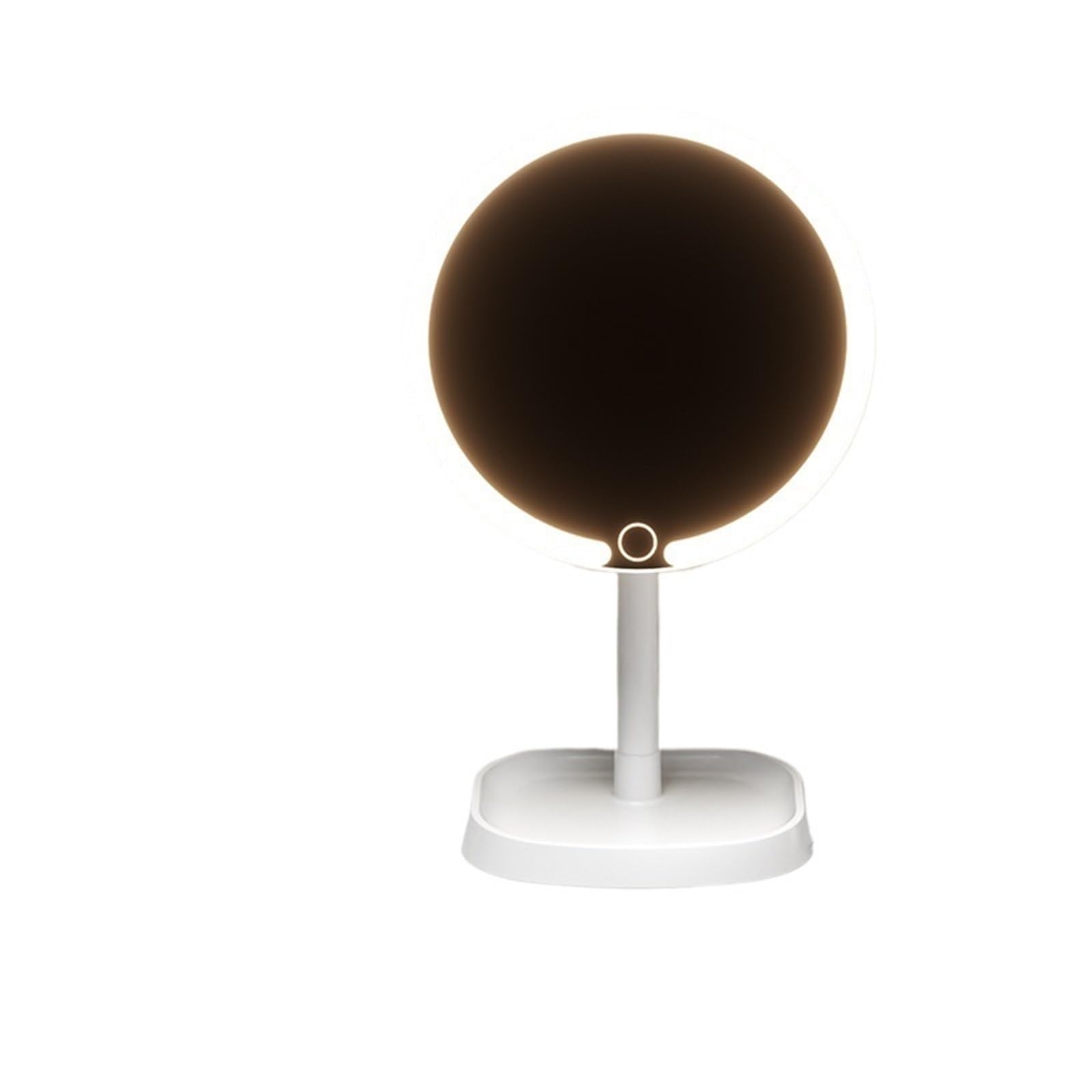 KTMBOHU Round Makeup Mirror Desktop Desktop Home Dressing Table LED Mirror Can Be Flipped And Stored With Touch Screen Makeup Lamp(White夹板大圆镜短底)