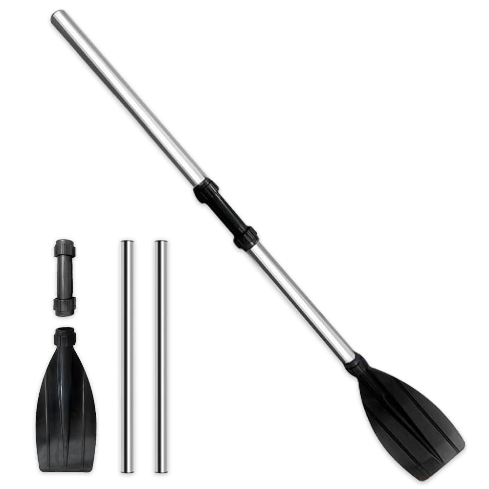Kajak Padde, Kajakpaddel Aluminium, Verstellbare Teleskop Paddel, 120 cm Paddel Set für Kanufahren Kajkak Schlauchboot, Schwarz