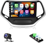 Car Radio for Jeep Cherokee 2013 2014 2015 2016 2017 2018 with Wireless Carplay Android Auto Bluetooth Touch Screen Stereo with GPS WiFi FM Bluetooth AHD Backup Camera