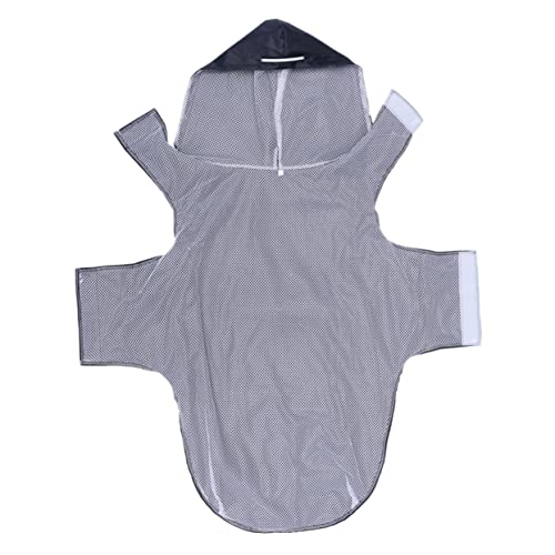 GRIRIW Nylon Dog Raincoat Reflective Striped Hooded Pet Rain Jacket for Big Dogs Puppy Poncho