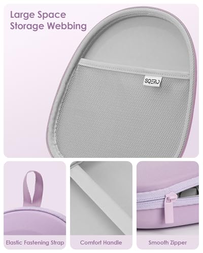 Image of Headphone Case Hard Shell Super-Slim for Sony /JBL /Bose /Soundcore Anker /BERIBES KVIDIO TOZO JLab Over-Ear Headphones Universal Portable Travel Organizer Bag (Purple)