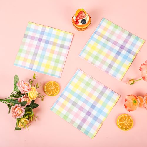 100Pcs-Pastel-Buffalo-Plaid-Luncheon-Napkins-Spring-Easter-Check-Disposable-Paper-Napkins-65-Inch-Rainbow-Gingham-Party-Hand-Towels-for-Easter-Spring-Dinner-Party-Supplies-Table-Decor 100Pcs Pastel Buffalo Plaid Luncheon Napkins Spring Easter Check Disposable Paper Napkins 65 Inch Rainbow Gingham Party Hand Towels for Easter Spring Dinner Party Supplies Table Decor