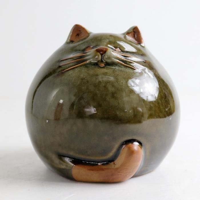 丸猫　招き猫　陶器置物　大小 金運招き猫大（金球） MR218 お取り寄せ 陶器 置物 貯金箱